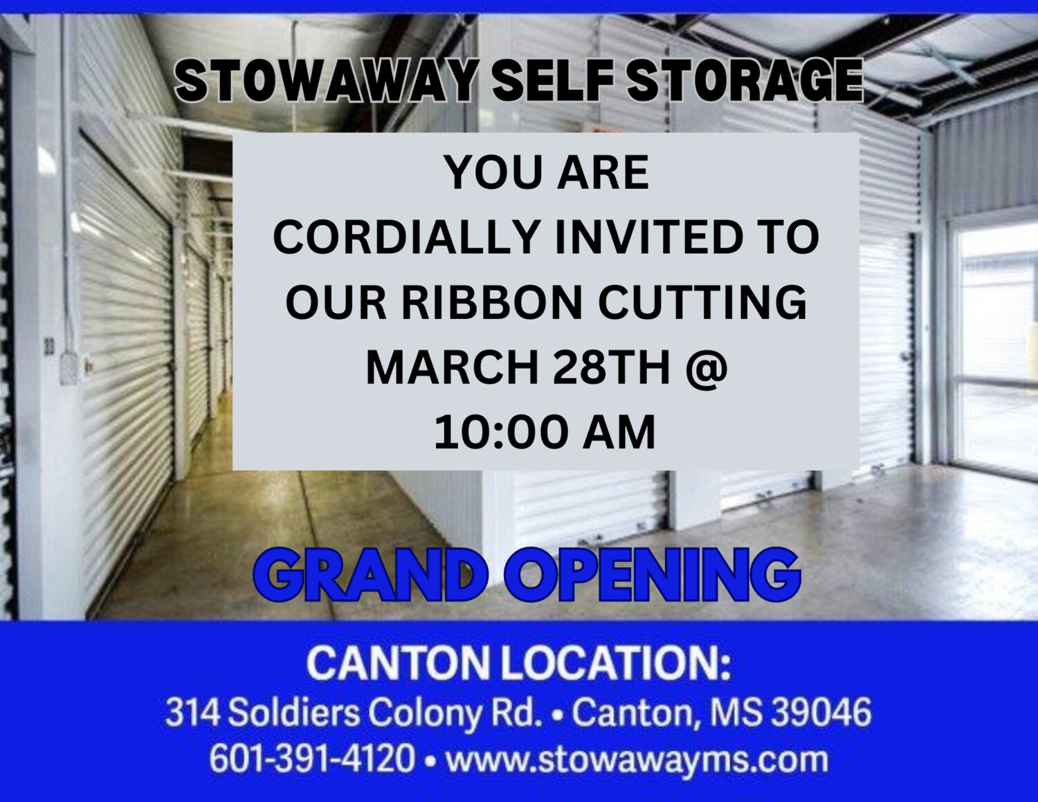 RIBBON CUTTING FOR STOWAWAY SELF STORAGE CANTON LOCATION